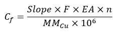 Calibration factor for the crystal is then calculated according to the equation